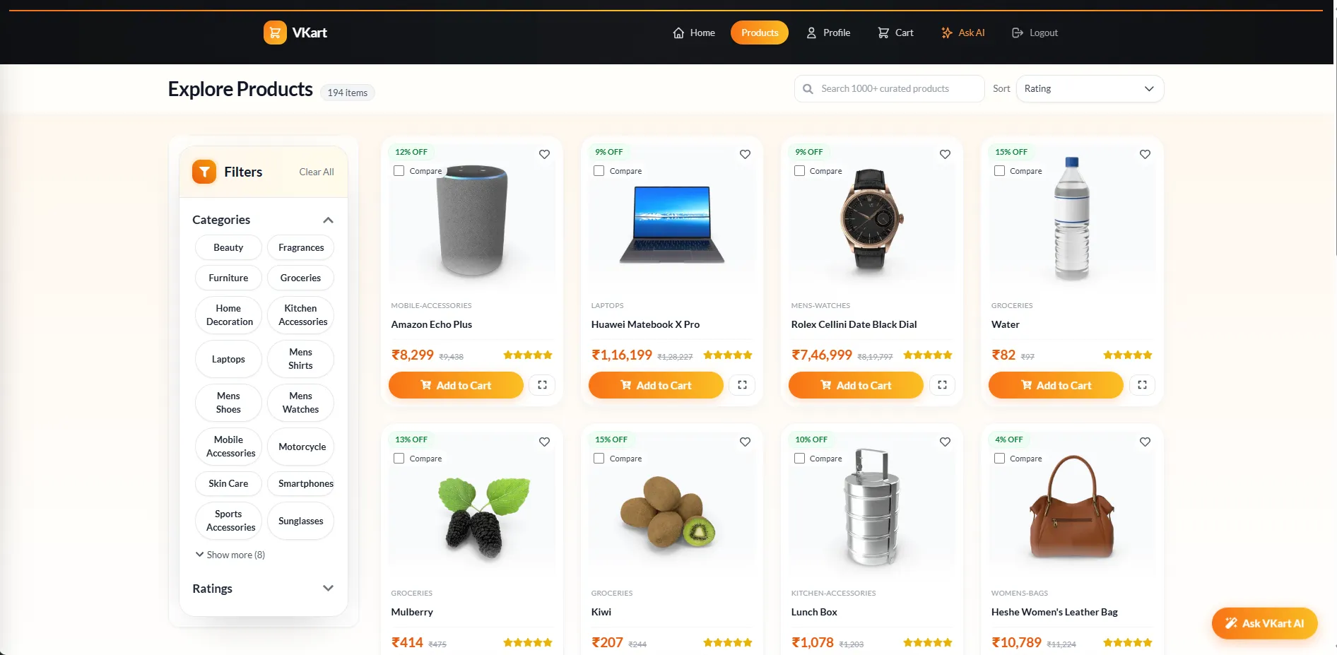 Vkart (E-Commerce Platform)